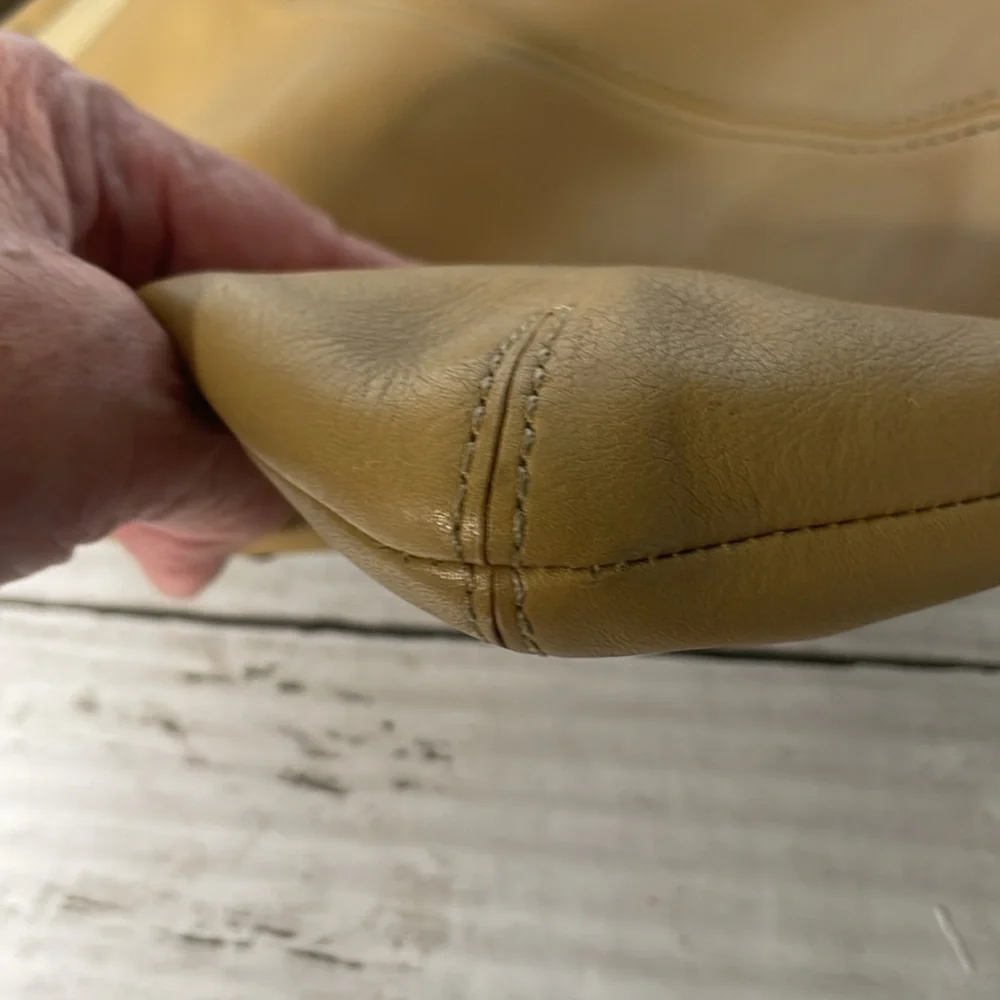 Coach Bonnie Crossbody Purse Camel Sand Leather Foldover Shoulder Bag - Picture 10 of 15